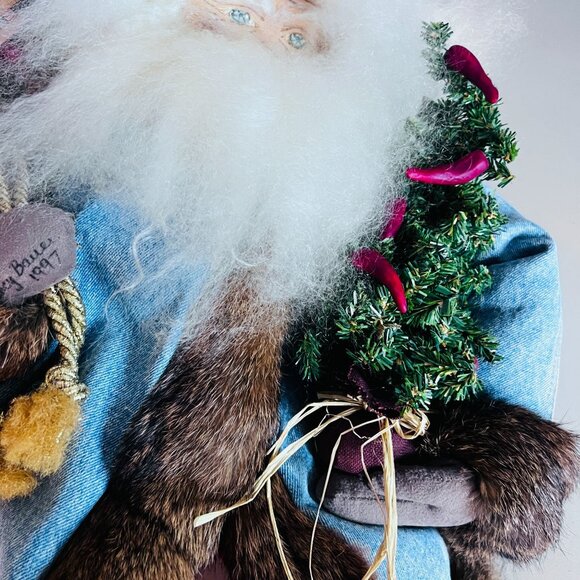 1997 Texas Santa Clause Sitter Posable Peppers Cowboy Hat Armadillo Handmade 24" - Picture 4 of 13